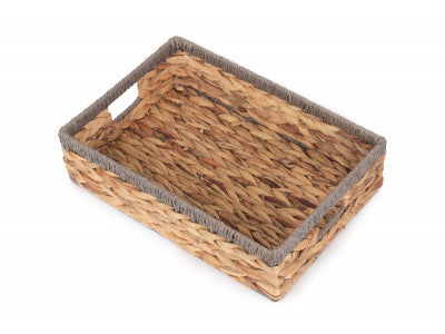 MEDIUM SHALLOW RECTANGULAR WATER HYACINTH STORAGE BASKET
