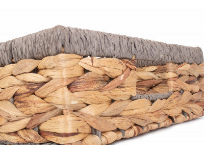 MEDIUM SHALLOW RECTANGULAR WATER HYACINTH STORAGE BASKET