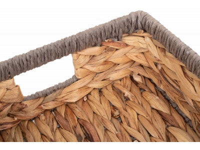 MEDIUM SHALLOW RECTANGULAR WATER HYACINTH STORAGE BASKET