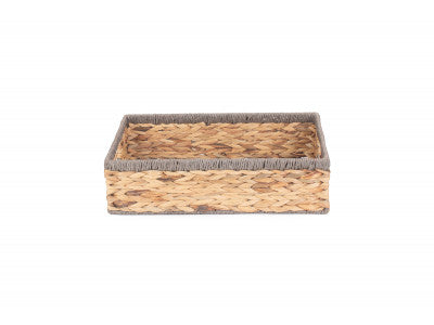 LARGE SHALLOW RECTANGULAR WATER HYACINTH STORAGE BASKET