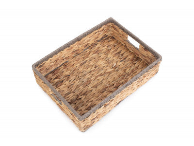 LARGE SHALLOW RECTANGULAR WATER HYACINTH STORAGE BASKET