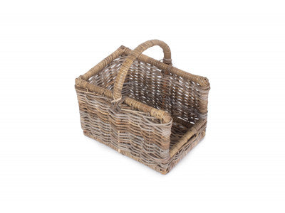 SMALL RATTAN OPEN ENDED LOG BASKET