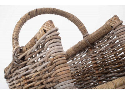 SMALL RATTAN OPEN ENDED LOG BASKET
