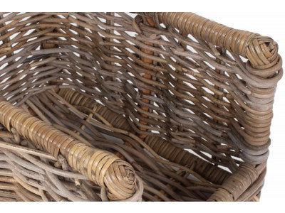 SMALL RATTAN OPEN ENDED LOG BASKET