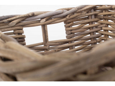 MEDIUM SHALLOW RATTAN RECTANGULAR BASKET