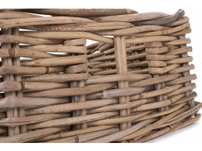 MEDIUM SHALLOW RATTAN RECTANGULAR BASKET