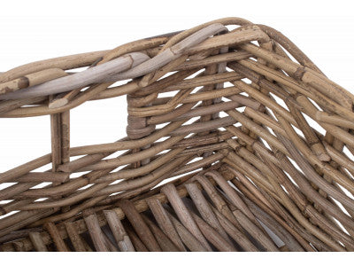 MEDIUM SHALLOW RATTAN RECTANGULAR BASKET
