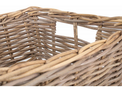 EXTRA LARGE SHALLOW RATTAN RECTANGULAR BASKET