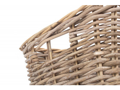 EXTRA LARGE SHALLOW RATTAN RECTANGULAR BASKET