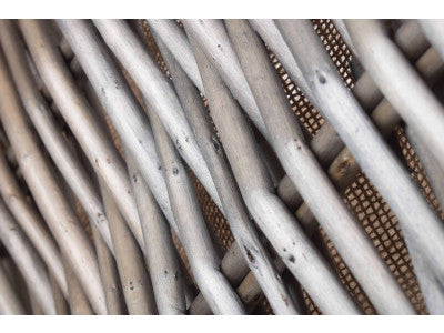 SMALL GREY RECTANGULAR LOG BASKET