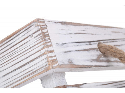 MEDIUM DISTRESSED WHITE ROPE HANDLED CRATE