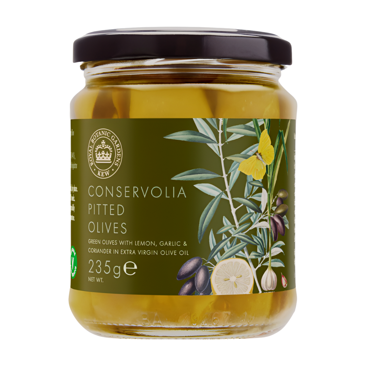 RBG Kew Pitted Conservolia Olives with Lemon & Garlic (245g)
