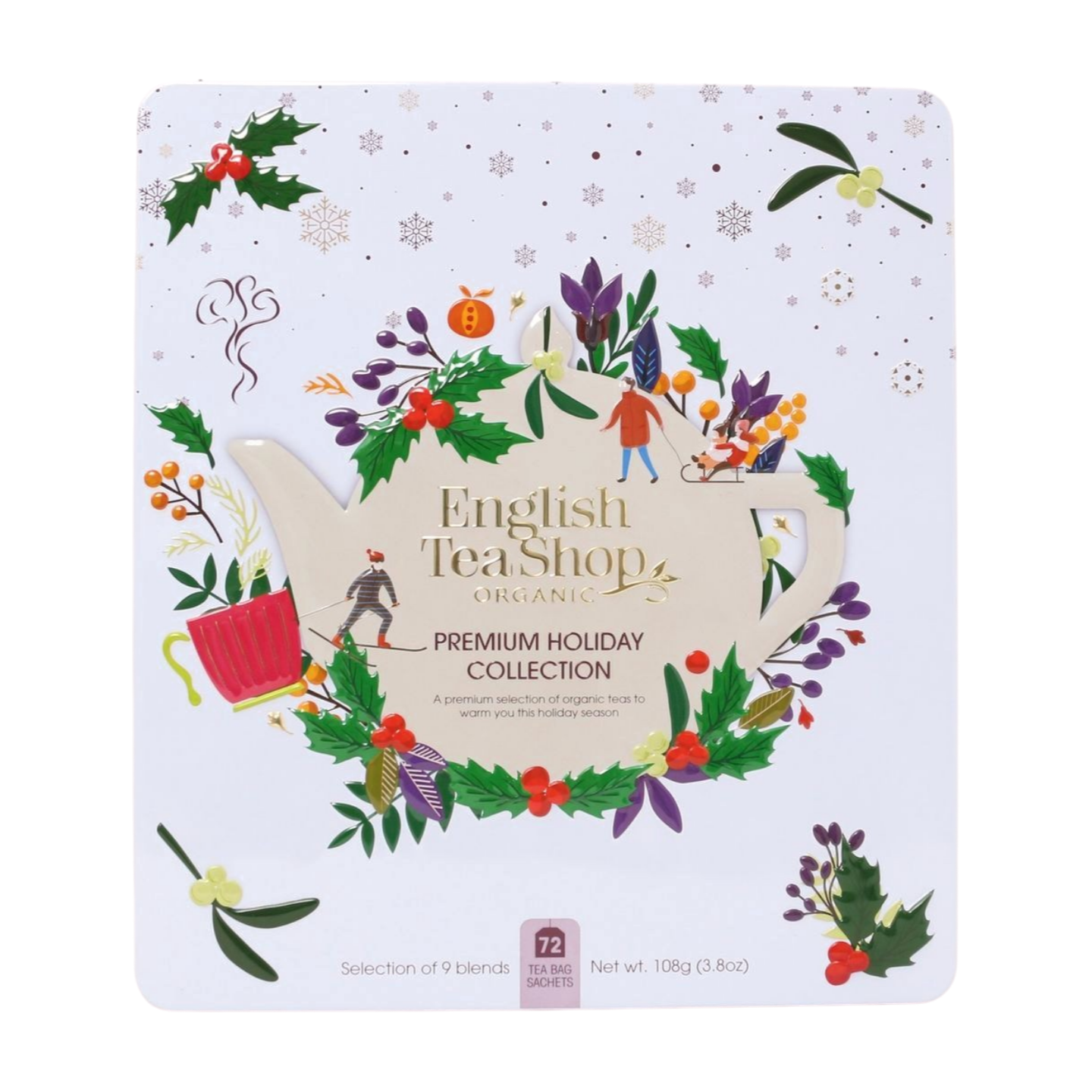 English Tea Shop Organic Premium Holiday Tea Collection White Tin (108g)