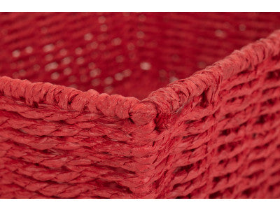 LARGE RED PAPER ROPE TRAY