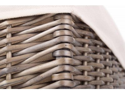 MEDIUM SQUARE ANTIQUE WASH LINED STORAGE BASKET