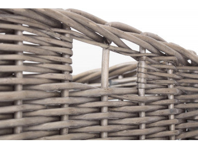 SMALL SQUARE ANTIQUE WASH UNLINED STORAGE BASKET