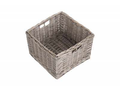 SMALL SQUARE ANTIQUE WASH UNLINED STORAGE BASKET