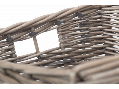 SMALL SQUARE ANTIQUE WASH UNLINED STORAGE BASKET