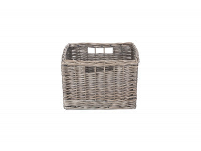 MEDIUM SQUARE ANTIQUE WASH UNLINED STORAGE BASKET