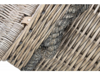 23" ANTIQUE WASH STORAGE HAMPER  - UNLINED