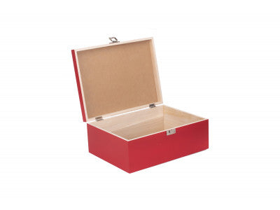 14" RED WOODEN BOX