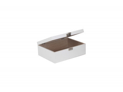 12" WHITE WOODEN BOX