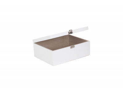 14" WHITE WOODEN BOX