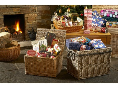 LARGE RECTANGULAR ROPE HANDLED LOG BASKET