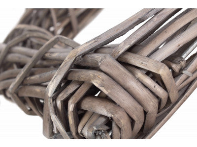 WIDE HEART WREATH with RED SPOTTY RIBBON