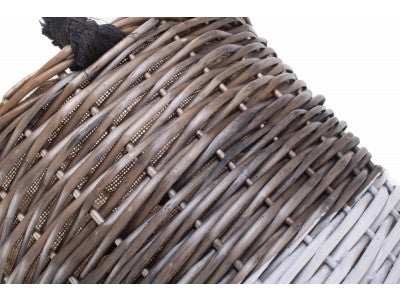 LARGE ROUND TRIPLE TONE CHUNKY STORAGE BASKET with LINING