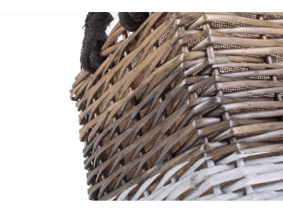 LARGE RECTANGULAR TRIPLE TONE CHUNKY STORAGE BASKET with LINING