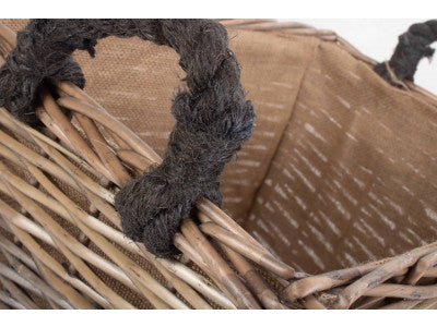 LARGE RECTANGULAR TRIPLE TONE CHUNKY STORAGE BASKET with LINING