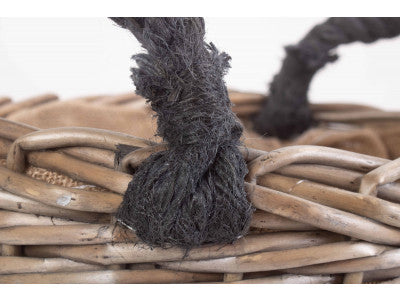 LARGE OVAL TRIPLE TONE CHUNKY STORAGE BASKET with LINING