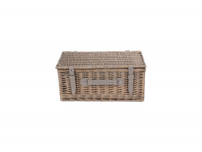 4 PERSON GREY TWEED HAMPER