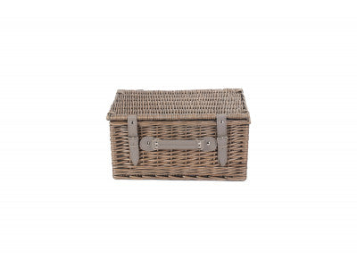 2 PERSON GREY TWEED HAMPER