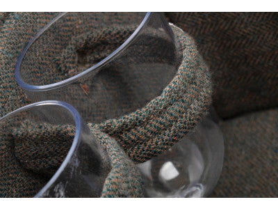 2 PERSON GREY TWEED HAMPER