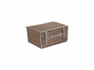 2 PERSON GREY TWEED HAMPER