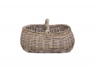 GREY RATTAN MARKET BASKET