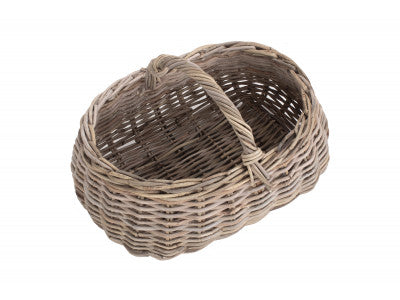 GREY RATTAN MARKET BASKET