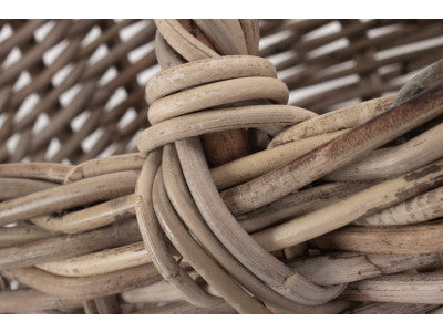 GREY RATTAN MARKET BASKET