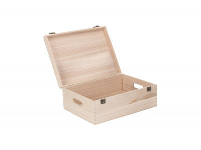14" UNVARNISHED WOODEN BOX