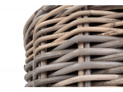 SMALL RATTAN ROUND PLANTER with PLASTIC LINING