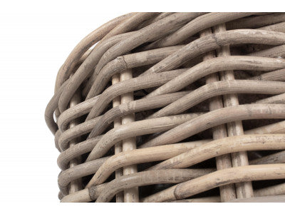 MEDIUM RATTAN ROUND PLANTER with PLASTIC LINING