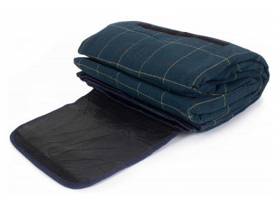 LUXURY BLUE TWEED PICNIC BLANKET