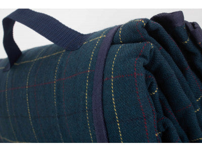 LUXURY BLUE TWEED PICNIC BLANKET