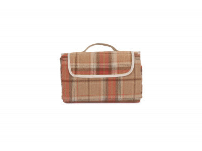 AUTUMN RED TARTAN PICNIC RUG