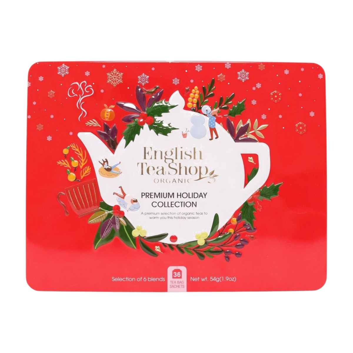 English Tea Shop Organic Premium Holiday Tea Collection Red Tin (54g)