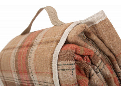 AUTUMN RED TARTAN PICNIC RUG