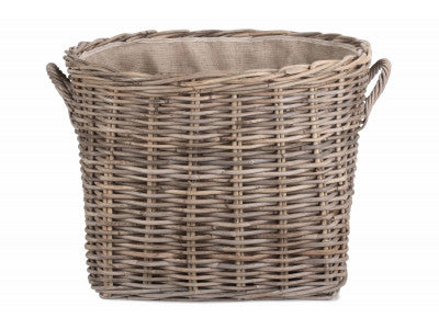 GRAND RATTAN CORDURA LINED LOG BASKET