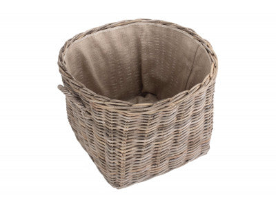 GRAND RATTAN CORDURA LINED LOG BASKET